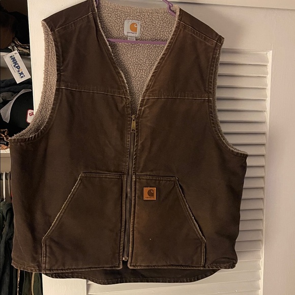 Carhartt Other - Carhartt Dark Brown Fleece-Lined Vest
